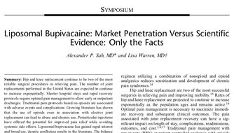 Dr. Sah authors article on Exparel in the journal 